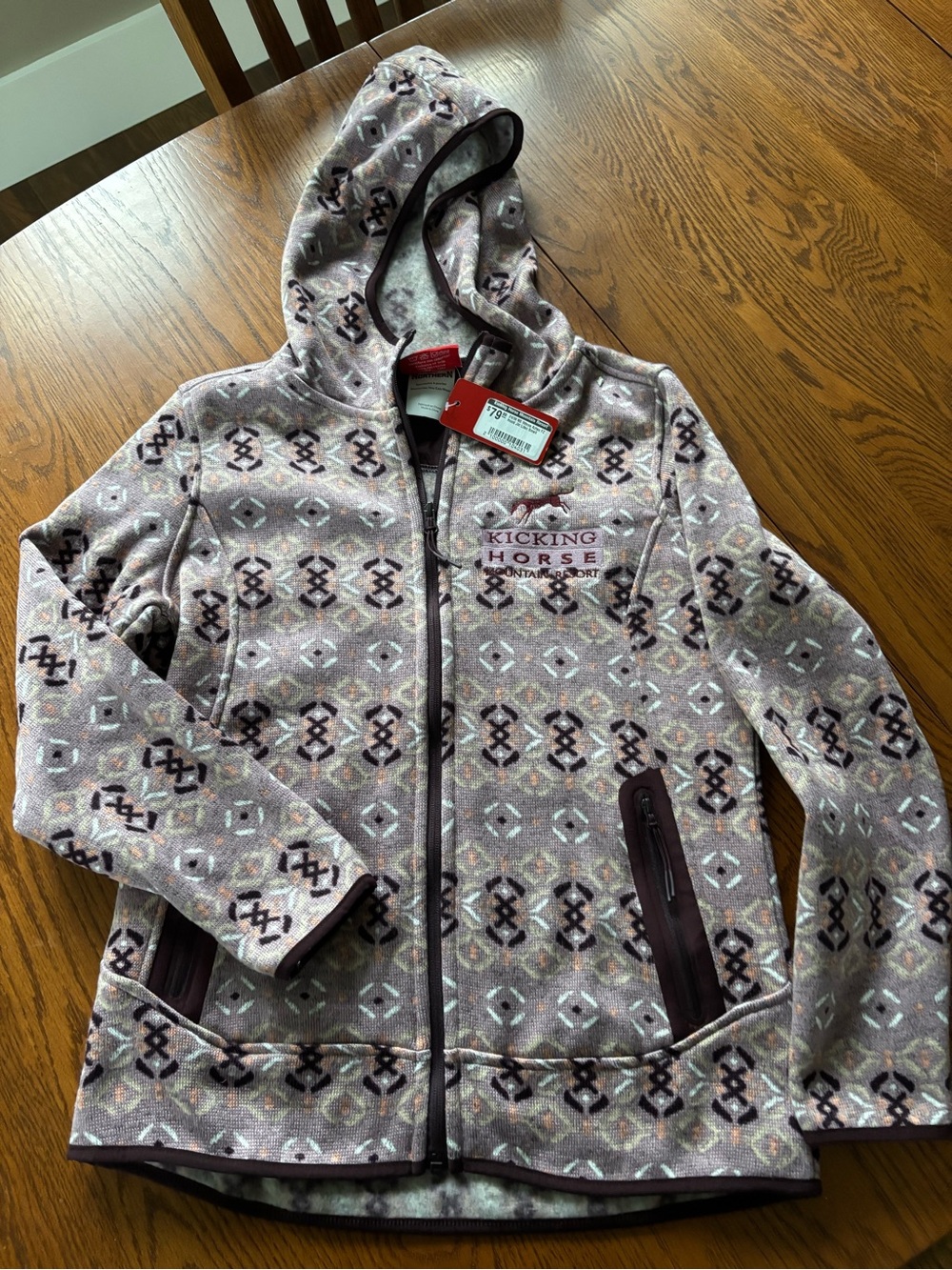 Northern Kicking Horse Fleece Knit Hooded jacket
